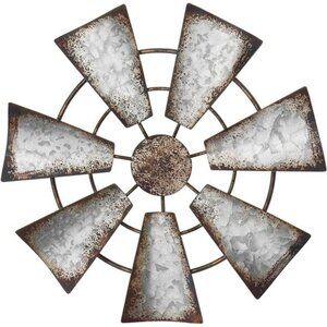 11.5" Small Farmhouse Windmill Wall Decor Rustic Iron Wall Hanging Decoration